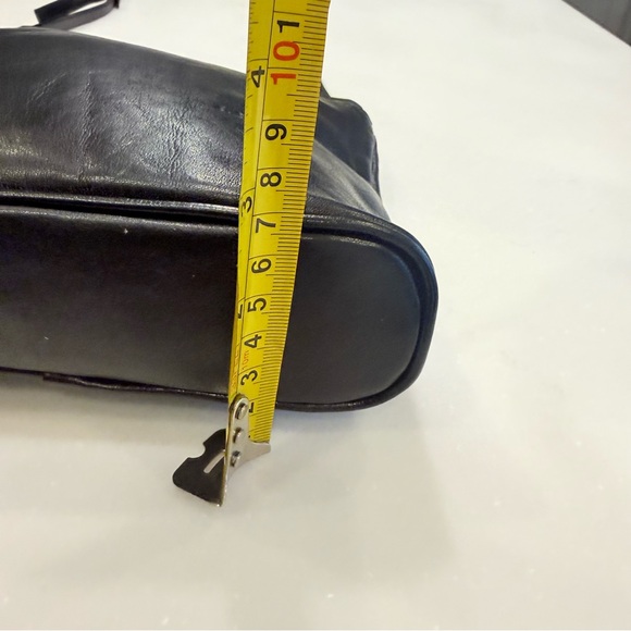 Lango Paris VTG Black Leather Asymmetrical Shoulder Bag EUC RARE - Picture 6 of 16